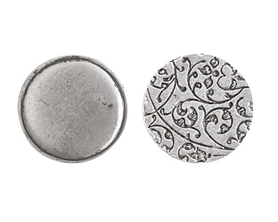 Nunn Design Antique Silver (plated) Crest Circle Tag 20.5mm