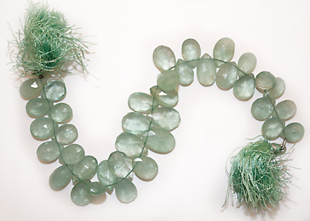 Green Fluorite Faceted Flat Teardrop 8-12x12-15mm