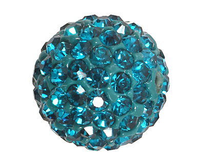 Teal Pave Round 12mm (1.5mm hole)