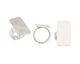 Silver (plated) Adjustable Rectangle Ring 28x15mm