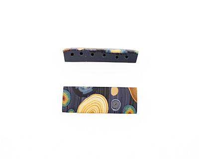Humble Beads Polymer Clay Van Gogh's Starry Night 6 Hole Cuff 11-12x34-35mm