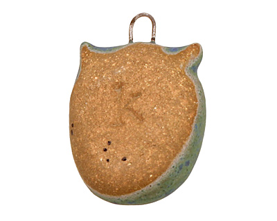 Kylie Parry Ceramic Blue Earth Hoot Owl Charm 19x26mm