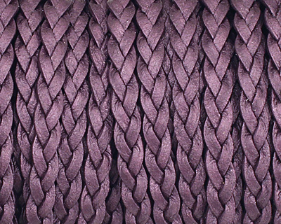 Berry (metallic) Flat Braided Leather Cord 5mm