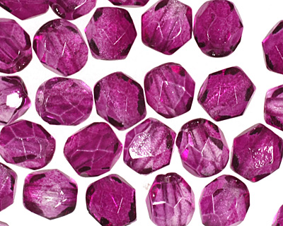 Czech Fire Polished Glass Coated Sugar Plum Round 4mm