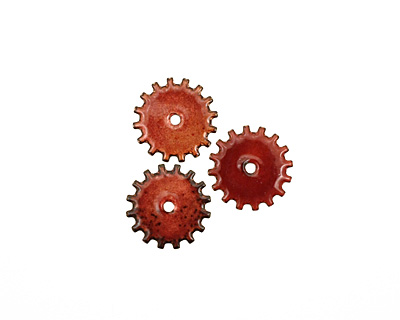 C-Koop Enameled Metal Ruby Red Closed Gear 19mm