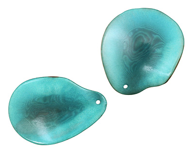 Tagua Nut Turquoise Potato Chip 30-37x37-47mm