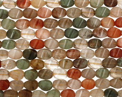 Rutilated Quartz (multi) Twisted 4-Sided Rice 15x10mm