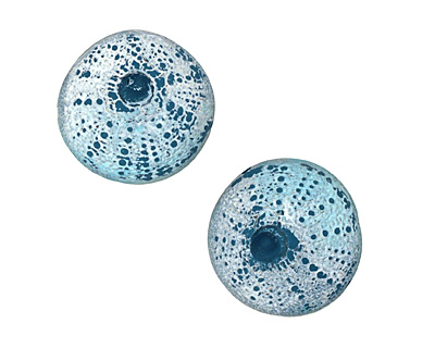 Humble Beads Polymer Clay Teal Sea Urchin 22-23mm