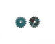 C-Koop Enameled Metal Peacock Blue Small Closed Gear 16mm