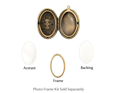 Antique Brass (plated) Oval Victorian Rose Heirloom Locket 27x41mm