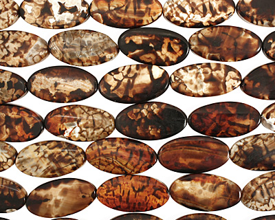 Leopard Fire Agate Flat Oval 39-41x20-21mm