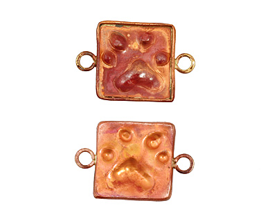 Patricia Healey Copper Paw Print Large Horizontal Link 33x21mm