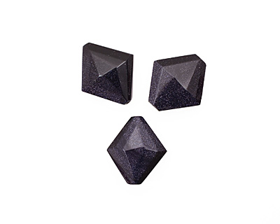 Blue Goldstone Faceted Diamond 30xmm