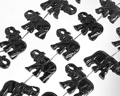 Black Onyx Elephant Pendant 20-28x31-36mm
