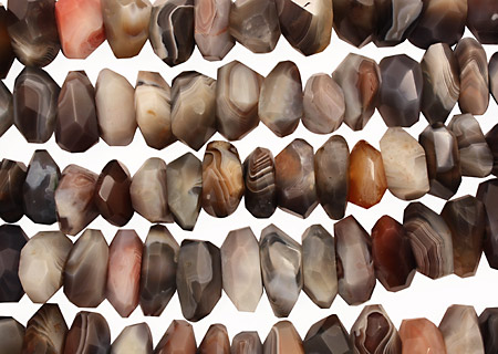 Botswana Agate (rich color) Faceted Nugget 9-16x22-28mm