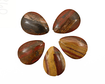 Golden Zebra Jasper Flat Teardrop 38x28mm