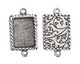 Nunn Design Antique Silver (plated) Mini Ornate Rectangle Bezel Link 24x14mm