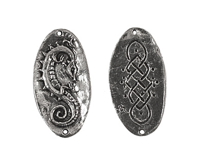 Green Girl Pewter Celtic Dragon Link 33x17mm