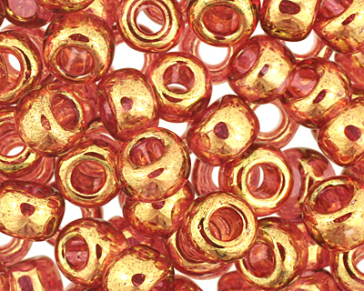 TOHO Gold Lustered Transparent Pink Round 6/0 Seed Bead
