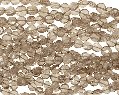 Smoky Quartz Faceted Coin 6-8mm