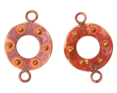 Patricia Healey Copper Raised Dot Round Link 39x26mm