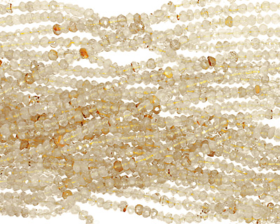 Rutilated Quartz Faceted Rondelle 3-3.5mm