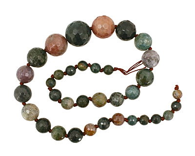 Fancy Jasper Faceted Round Graduated 8-20mm