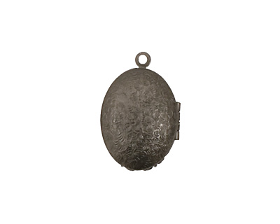 Gunmetal Oval Filigree Heirloom Locket 17x25mm