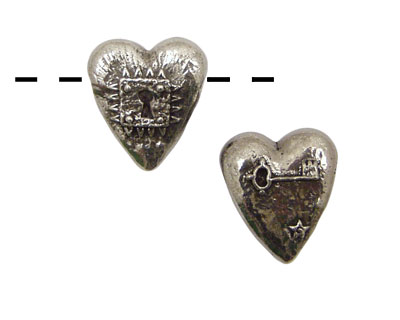Green Girl Pewter Locked Heart 17x20mm