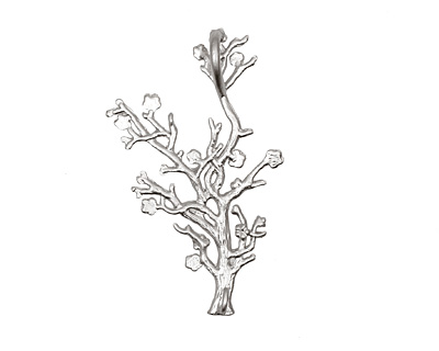 Ezel Findings Rhodium (plated) Coral Reef Link 43x27mm