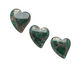 Malachite & Pyrite Sweeping Left Heart Pendant 40x42mm