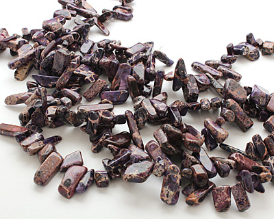 Purple Impression Jasper Flat Freeform Drop 7-15x12-30mm