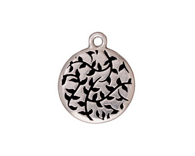 TierraCast Antique Silver (plated) Beaded Round Frame Drop 20x23mm