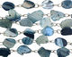 Blue Agate w/Rings Natural Edge Freeform Faceted Slab 30-38x21-34mm