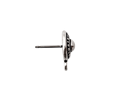 TierraCast Antique Silver (plated) Beaded Ear Post 11x15mm