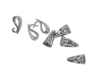Silver (plated) Filigree Bail w/ Hook 8x15mm