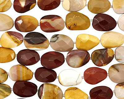 Mookaite Faceted Flat Slab 24-26x16-18mm