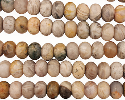 Bamboo Leaf Agate Rondelle 13x18mm