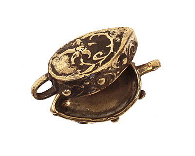 Green Girl Bronze Flower Teardrop Bezel 18x30mm
