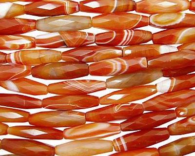 Carnelian (natural) Faceted Rice 40x13mm