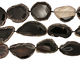 Black Agate Natural Edge Freeform Faceted Slab 50-68x30-41mm