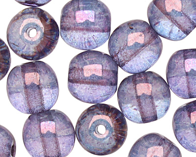 Czech Glass Luster Transparent Amethyst Round 6mm
