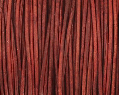Natural Turkey Red Round Leather Cord 1.5mm