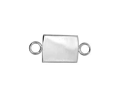 Silver (plated) Rectangle Bezel Link 21x16mm