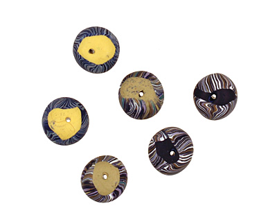 Humble Beads Polymer Clay Navy Tiny Disk 7x10-11mm