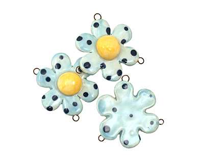 Jangles Ceramic Blue Flower Link 38-40mm