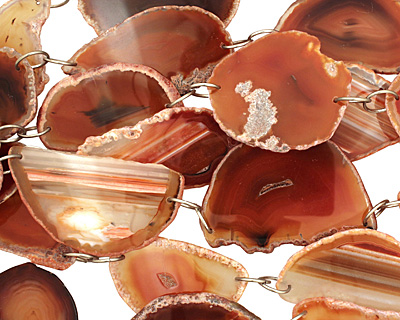 Orange Agate w/ Rings Natural Edge Freeform Slab 70-111x38-58mm