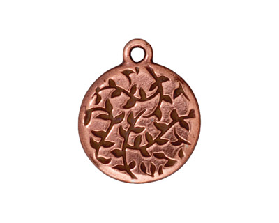 TierraCast Antique Copper (plated) Beaded Round Frame Drop 20x23mm