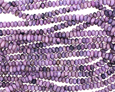 Purple Wave Agate Rondelle 6mm