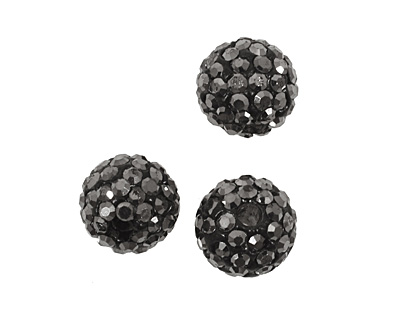 Jet Hematite Pave Round 8mm